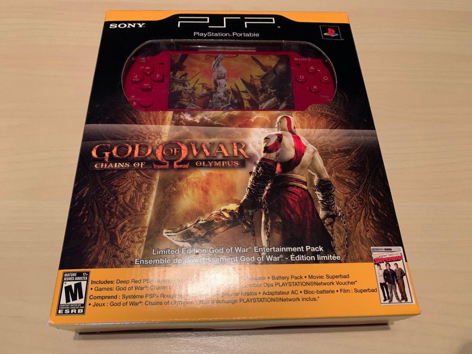 Sony PSP 2000 God Of War Red Handheld Console New In Box