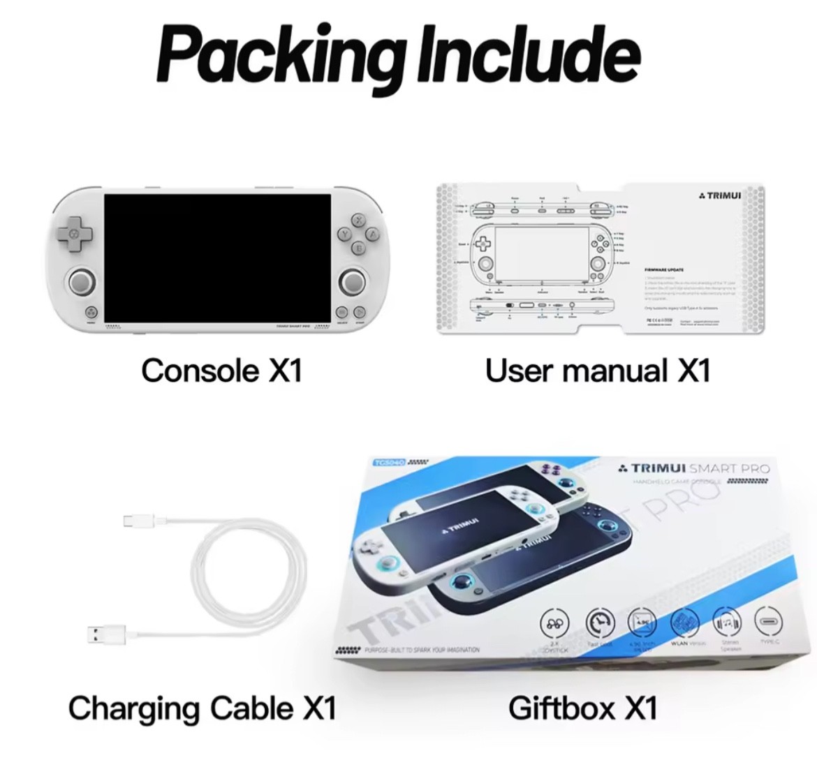 Trimui Smart Pro Handheld Game Console 4.96”IPS Screen Linux System Joystick RG