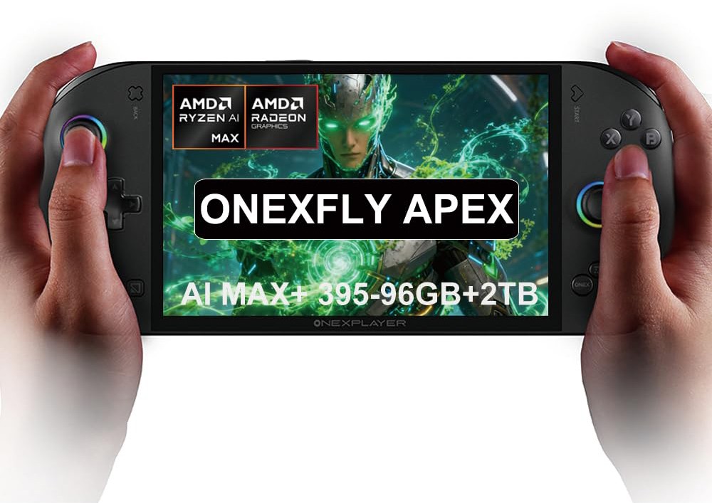 OneXPlayer Onexfly Apex AI MAX+ 395 (96G+2TB) 8″ Handheld Gaming Consoles BY DHL