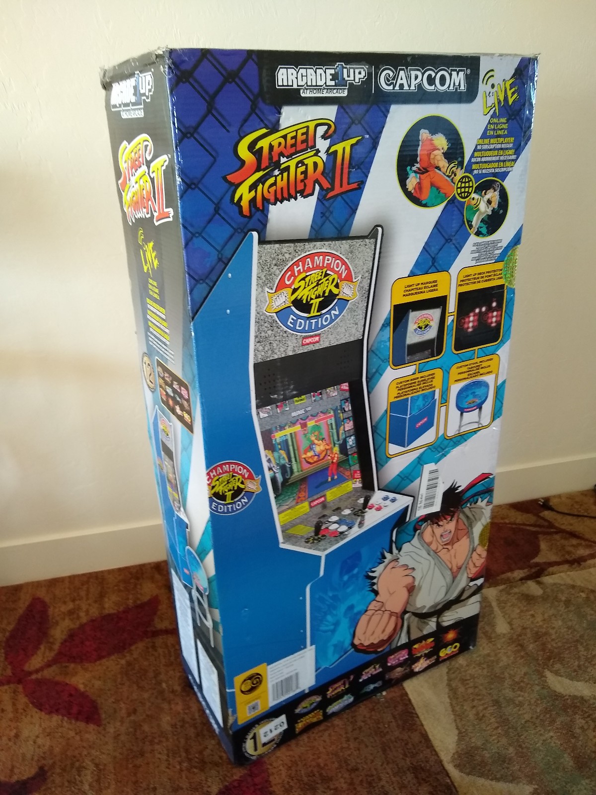 Arcade1up -BIG BLUE CAPCOM Street Fighter II, 12 Games (No Stool)