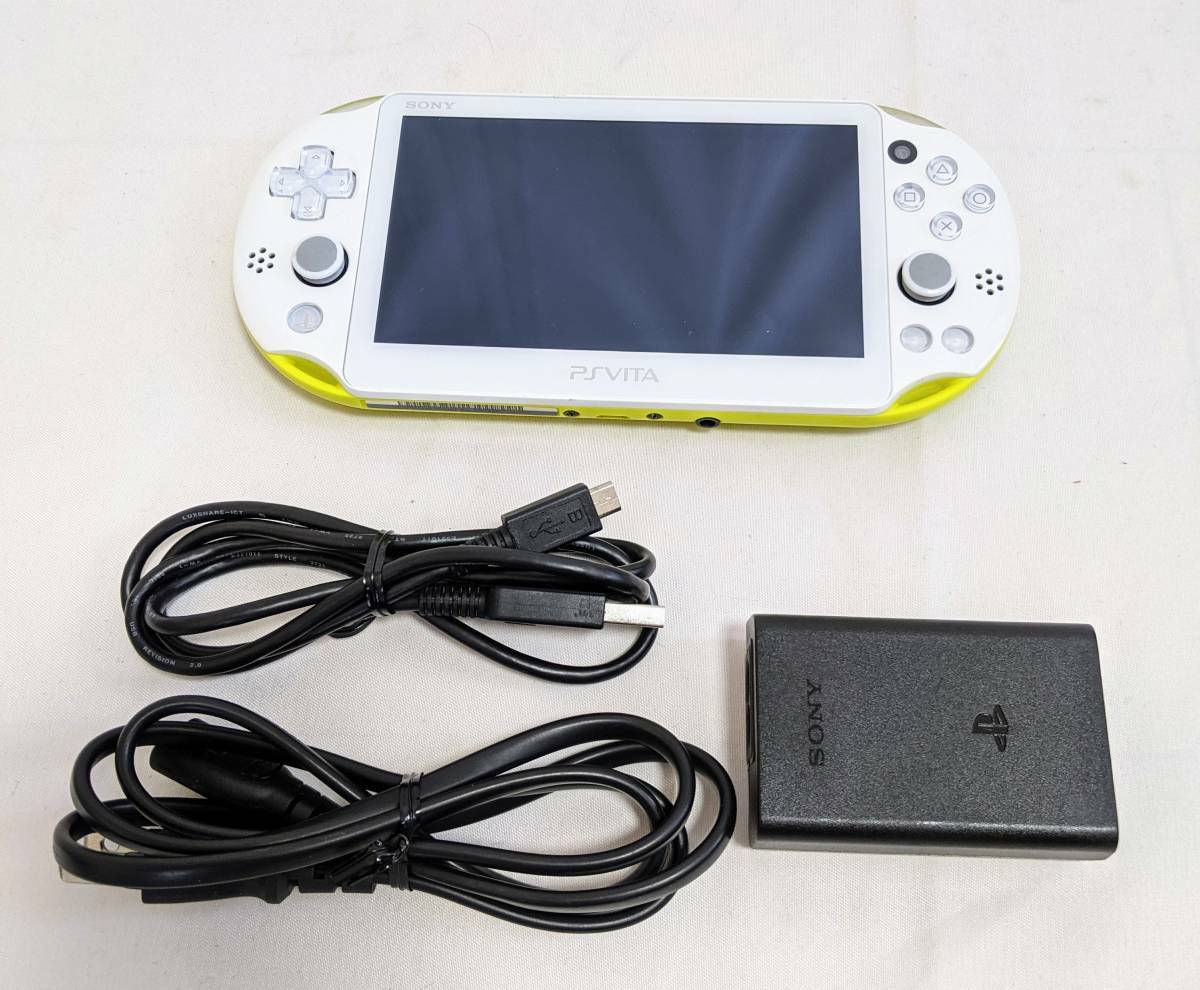 PS Vita Wi-Fi Console Lime green / white PCH-2000ZA13 Japan with charger