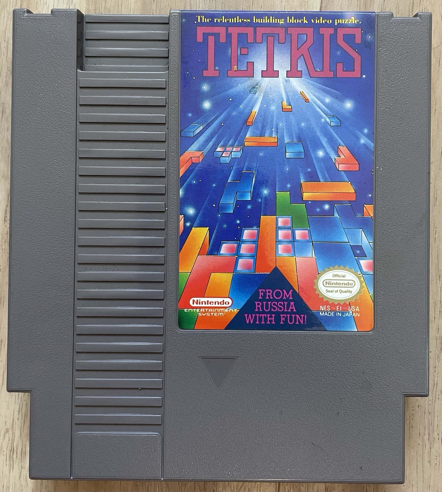 Nintendo NES Action Set Console In Box Tested 1985 Orange Zapper Tetris Vintage
