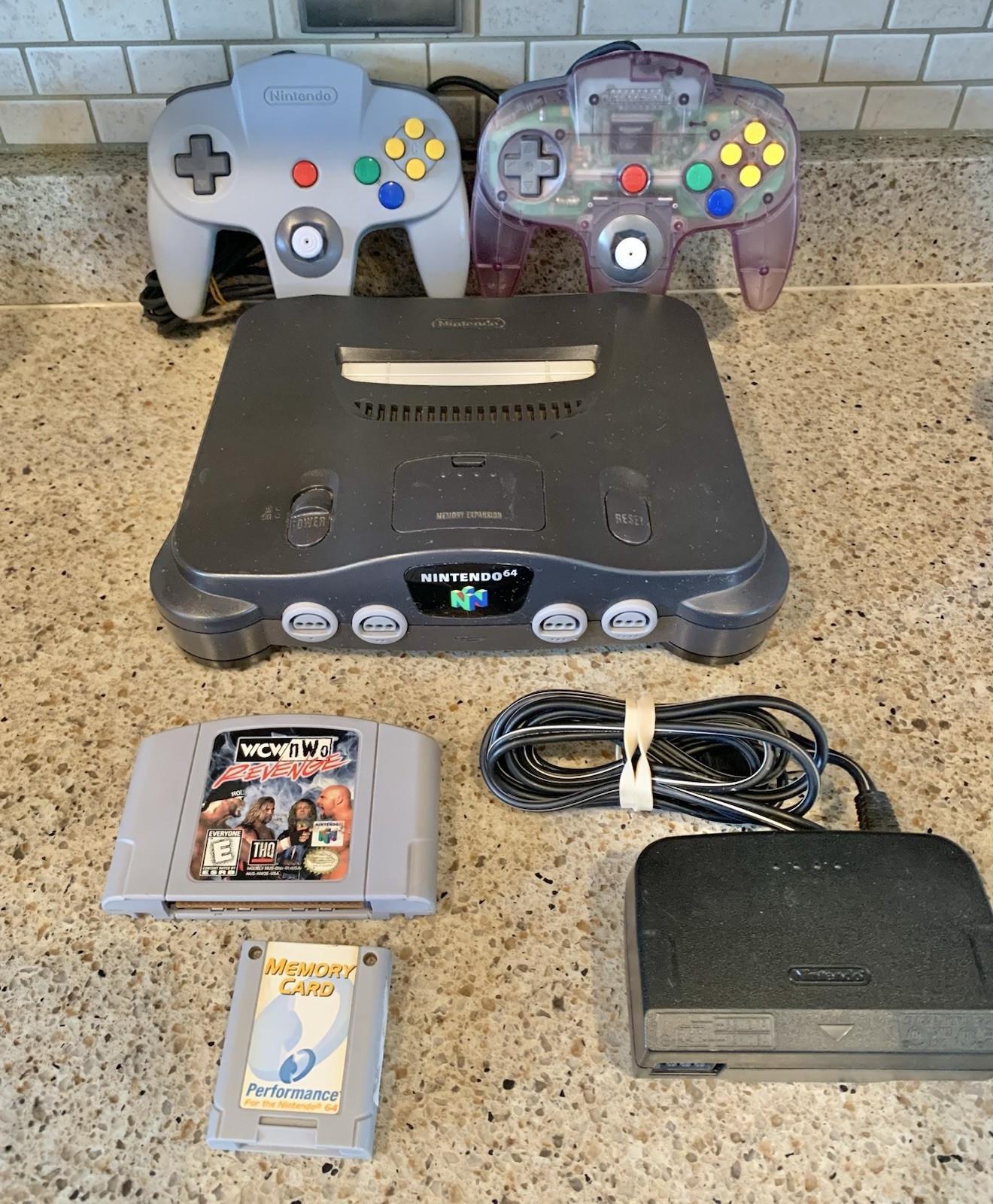 Nintendo 64 N64 Console Bundle w/ Controllers + Game – Memory Card