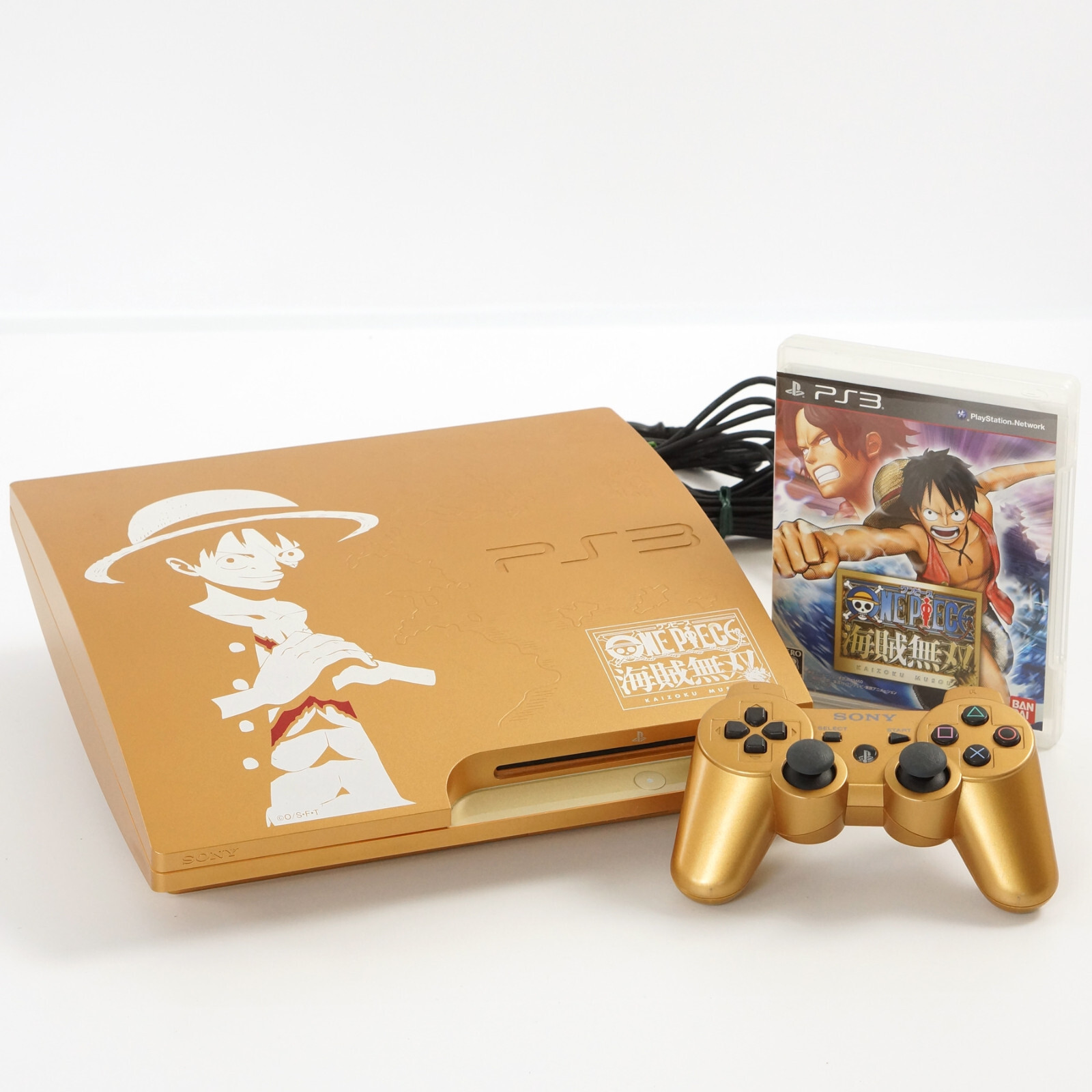 PS3 Playstation3 ONE PIECE GOLD Console CECH-3000B 320GB Tested System 35