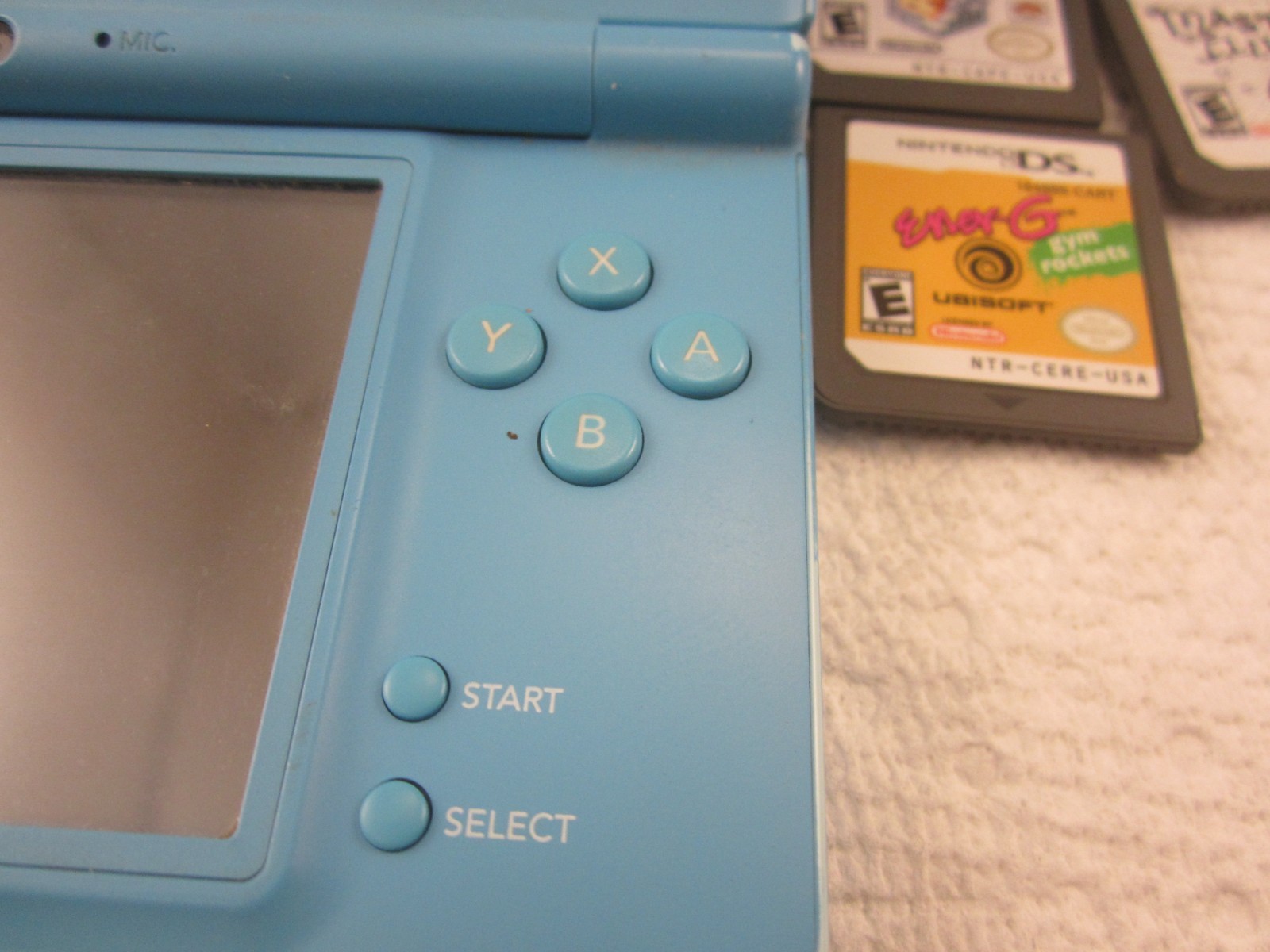 Nintendo DSi Blue Console Bundle 6 Games Storage Case Stylus Tested Charger