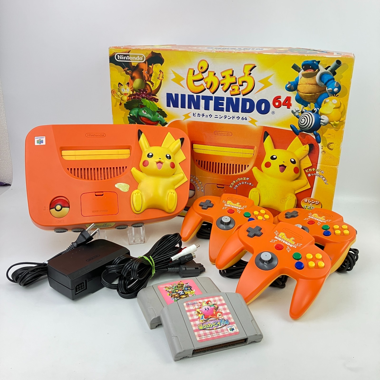 Nintendo 64 Pokémon Pikachu Orange & Yellow Console Region Japan Locked Works