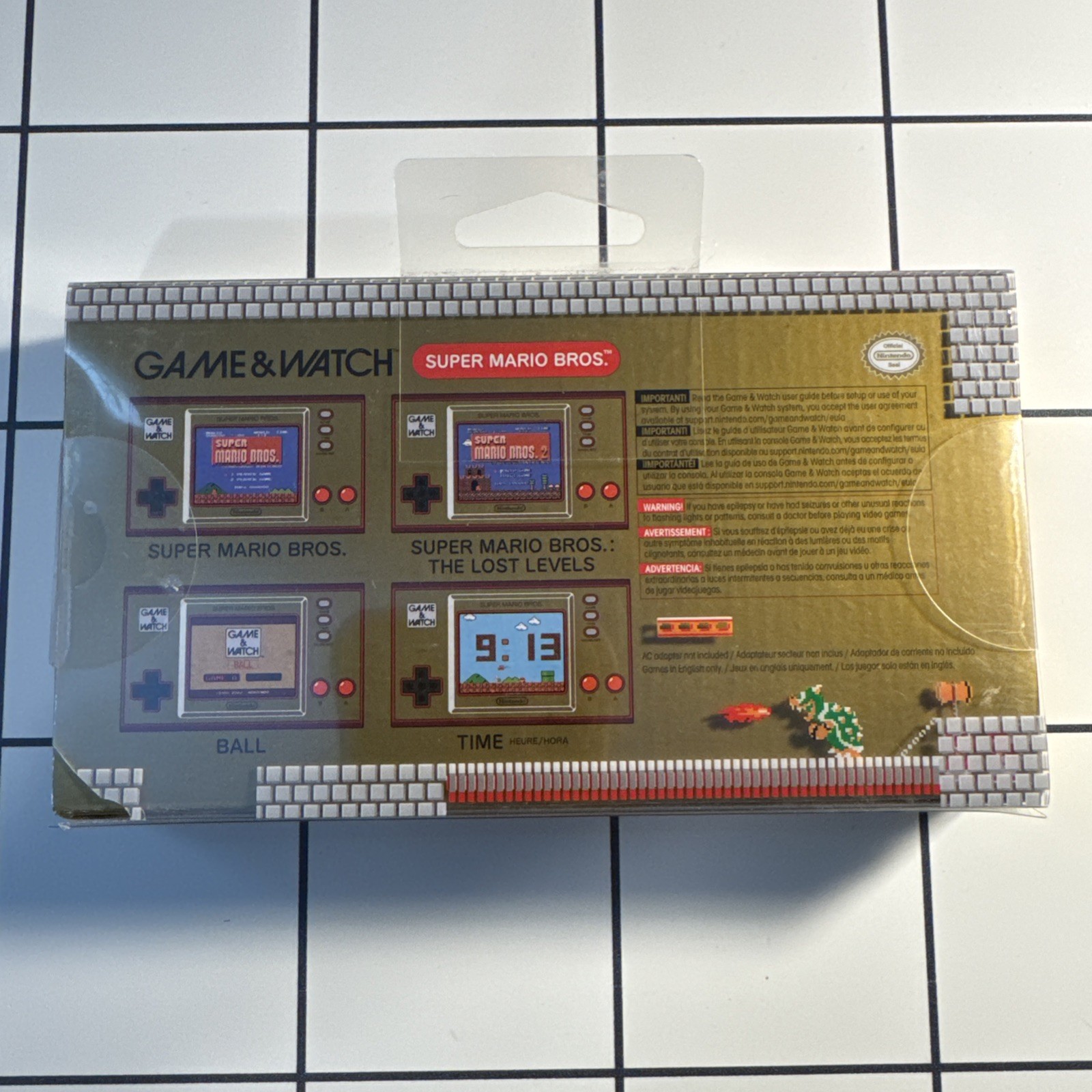 Nintendo Super Mario Bros Handheld Game and Watch with Color Screen New