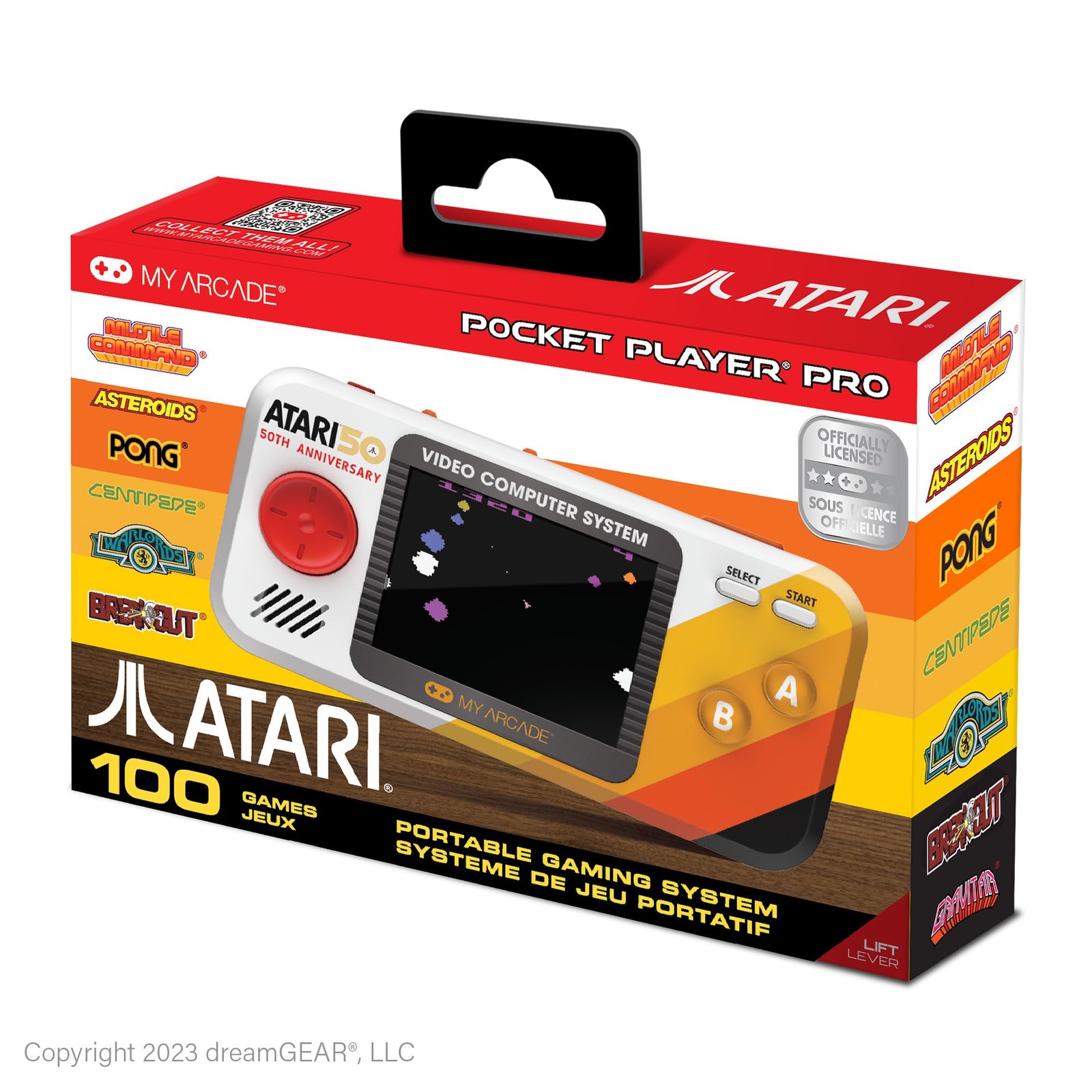 Atari Pocket Player Pro: Handheld Portable Video Game Console with 100 Games, 2.