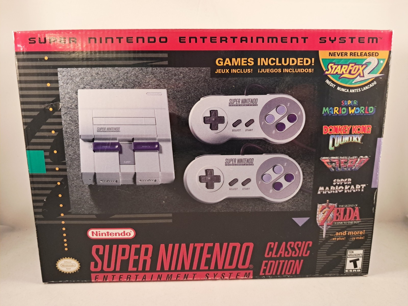 Authentic SNES Super Nintendo Entertainment System Classic Edition W/ 21 Games