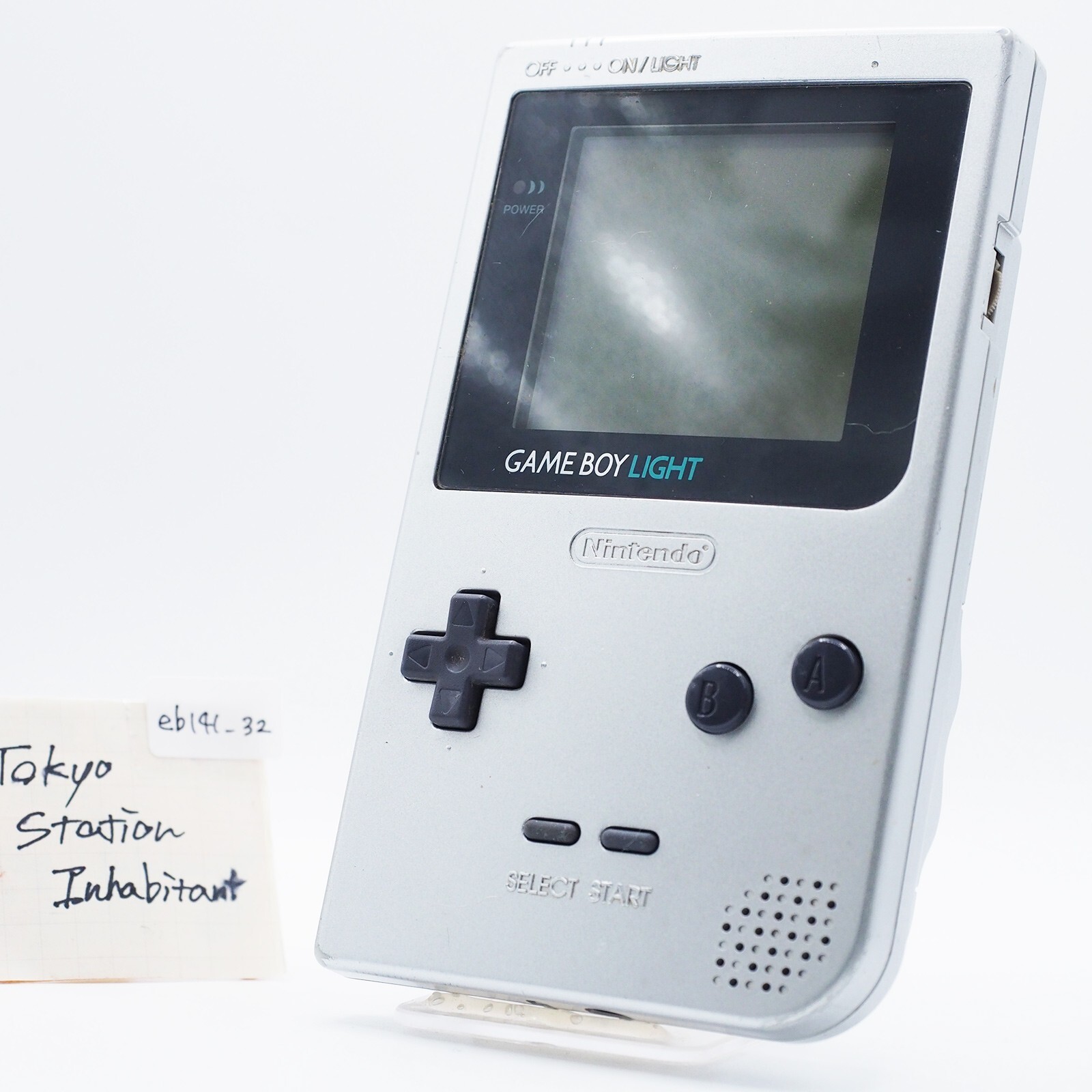 Nintendo Game Boy Light SILVER console MGB-101 WORKING CLEANED #0141_32[VG]