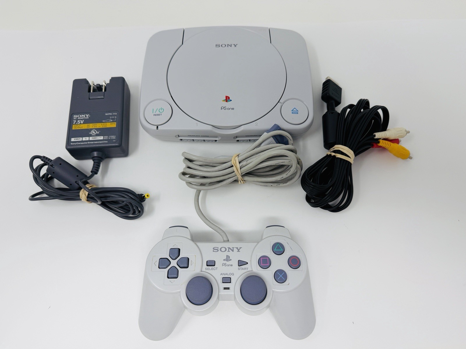 Sony PSOne Slim White Console PS1 (SCPH-101) w Controller, Cords – Bundle Tested