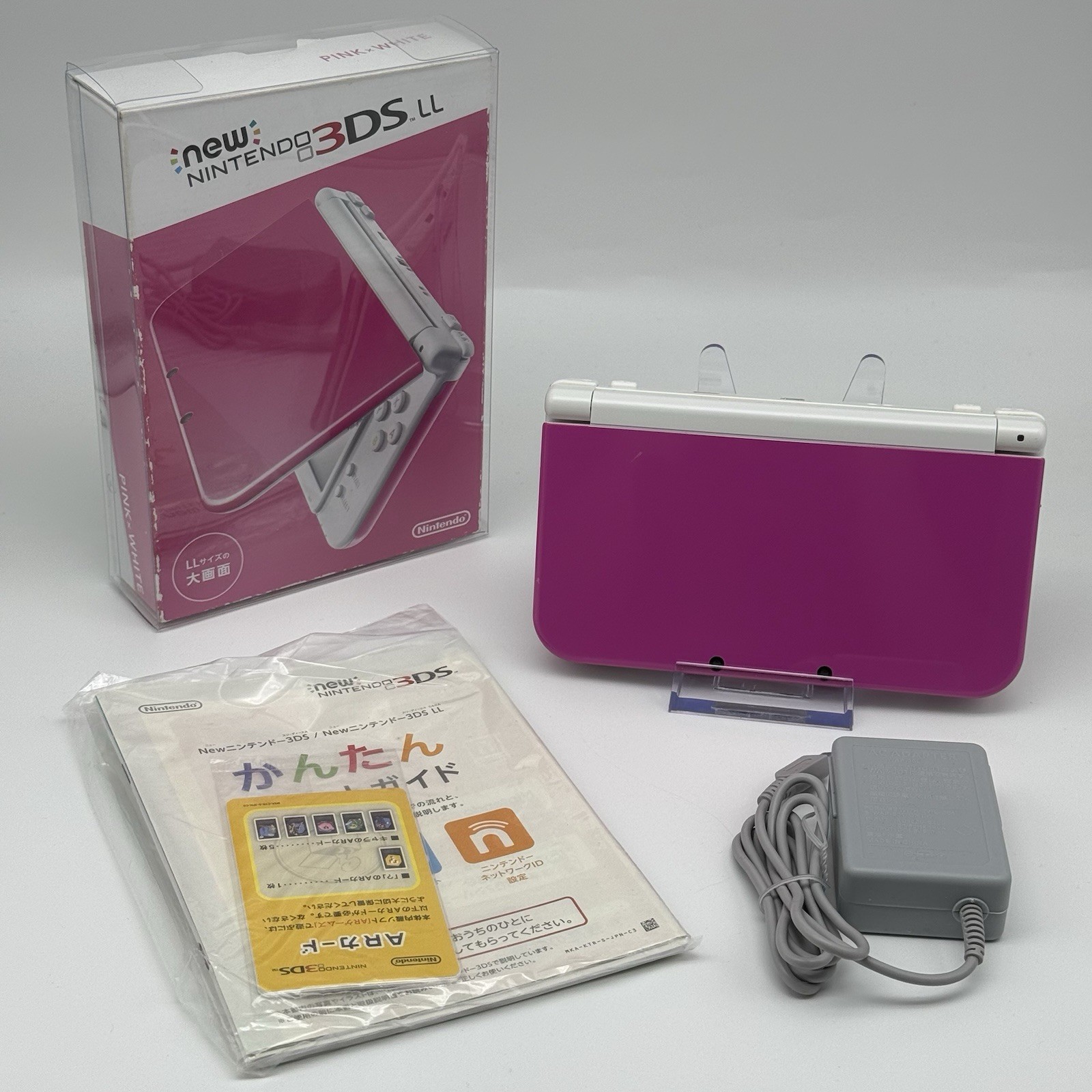 “new” Nintendo 3DS XL/LL Pink White Console Bottom IPS Region Free CIB w/Box USA