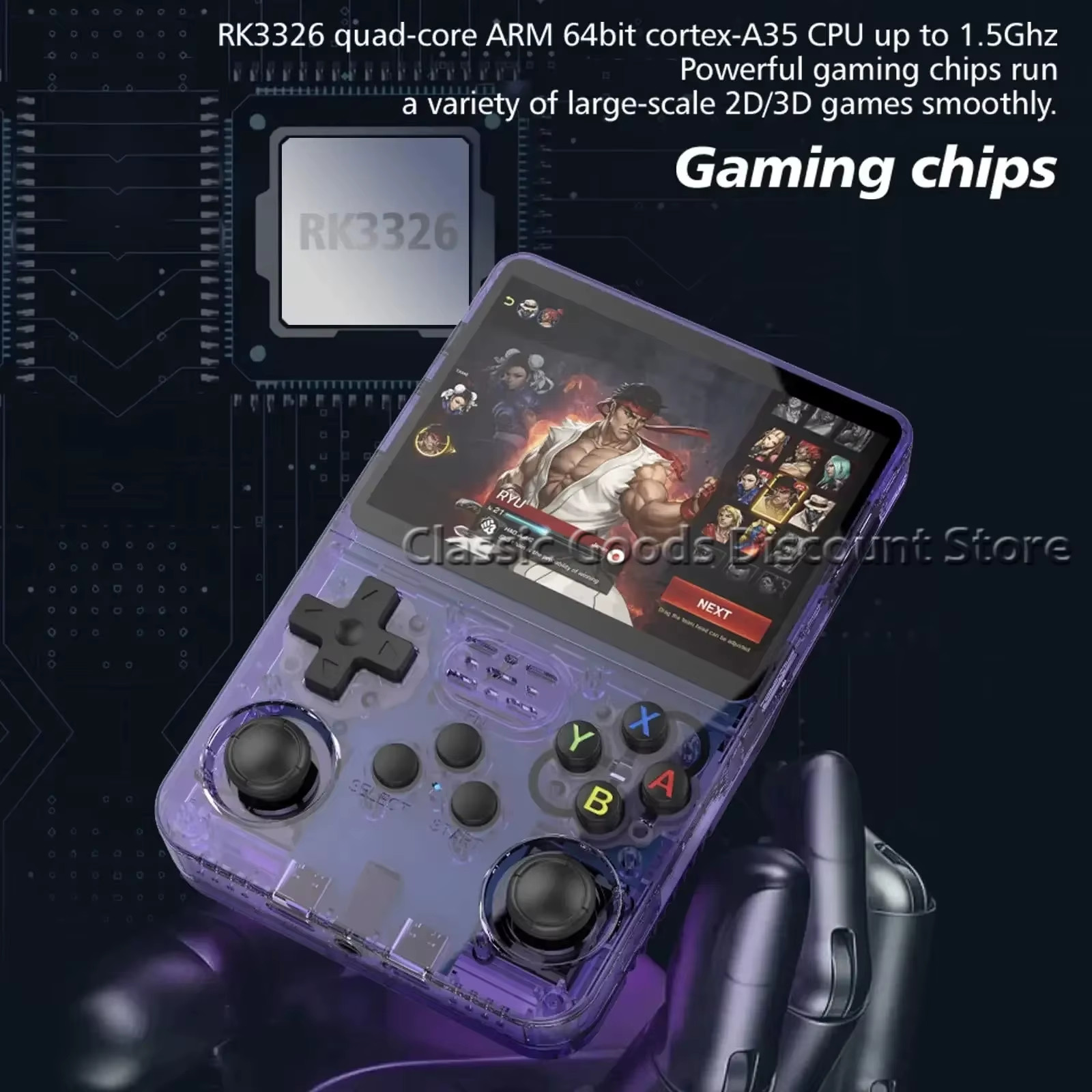 R36S Retro Handheld Video Game Console Linux System 3.5 Inch IPS Screen