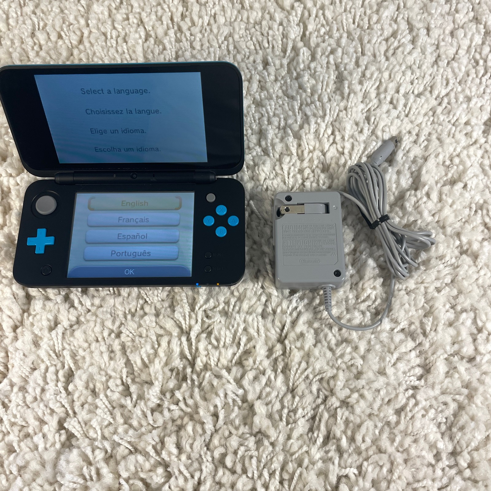 Nintendo 2DS XL Black Turqoise Handheld Console System JAN-001 Tested