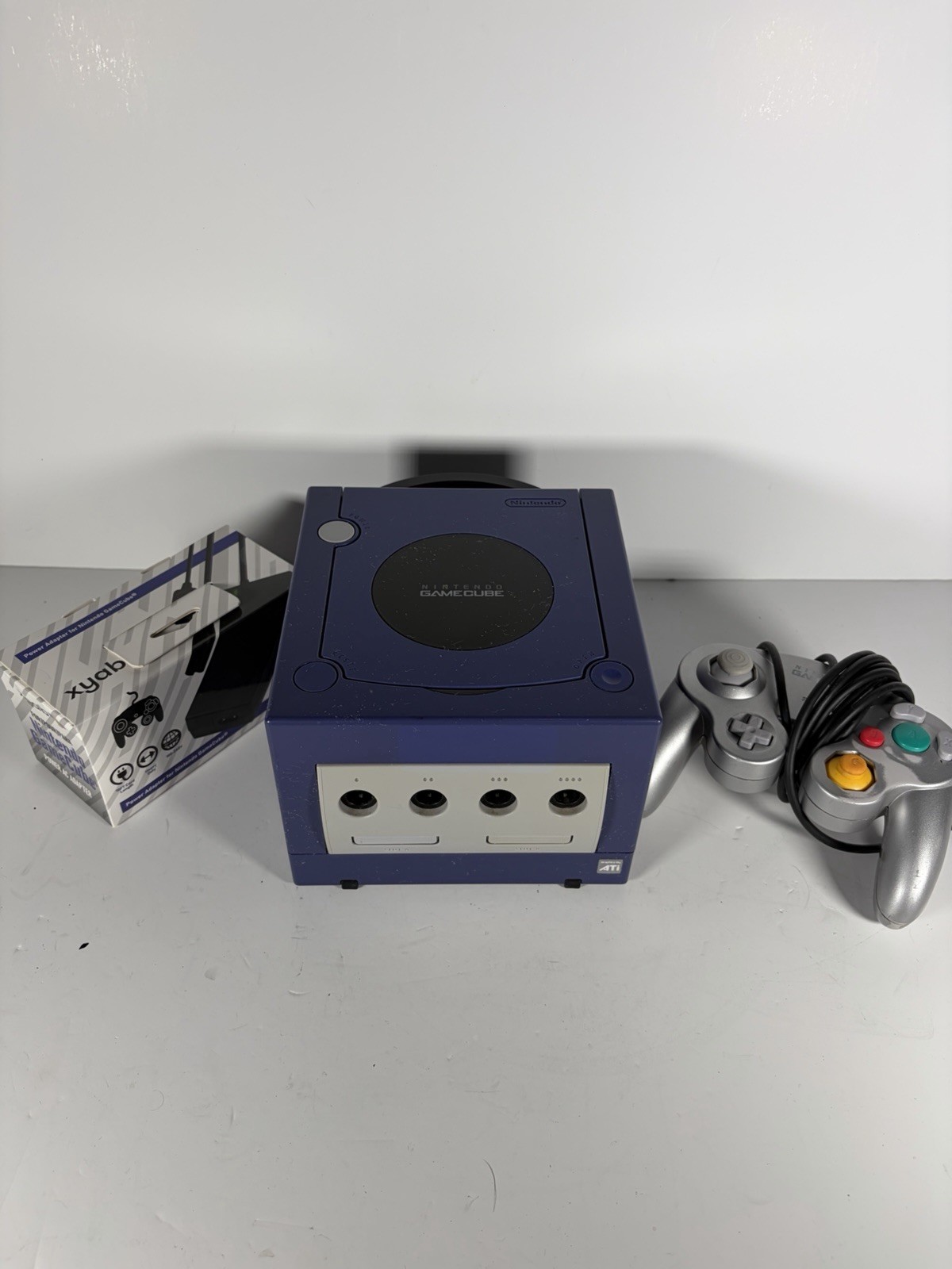 Nintendo GameCube Indigo Purple Console w/Controller And Power Cable Only Tested