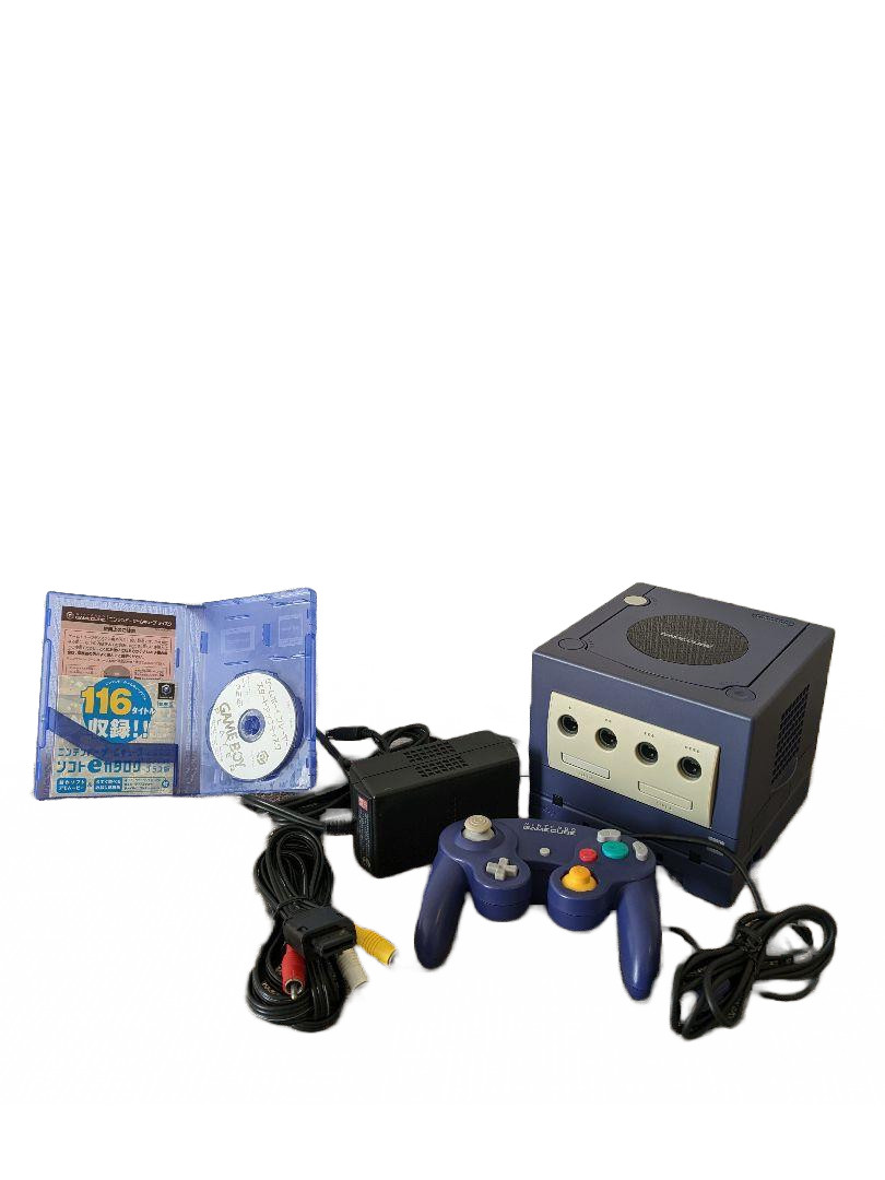 Nintendo GameCube Violet Console Enjoy Plus Pack with a box Tested NTSCJ