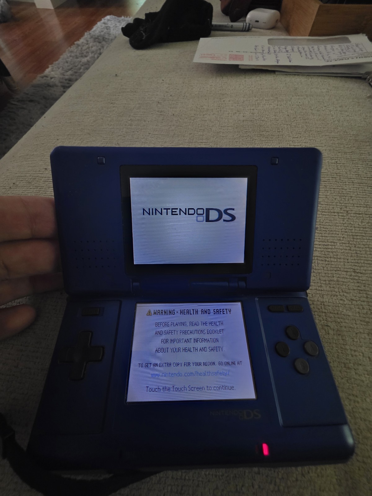 Nintendo DS Launch Edition Electric Blue Handheld System Super Clean Screens!