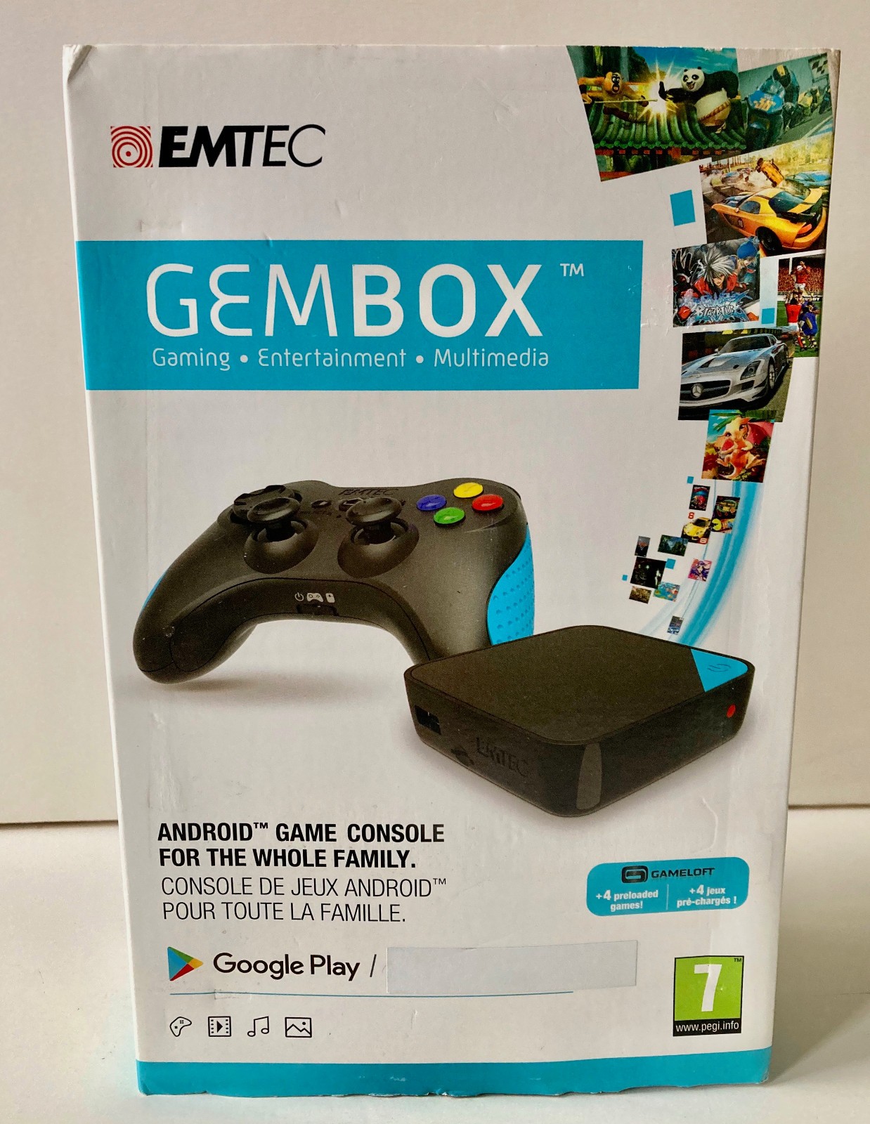 EMTEC Gem Box Android Game Console 1.5 GHz /1GB RAM/ 16GB Flash – NEW Read