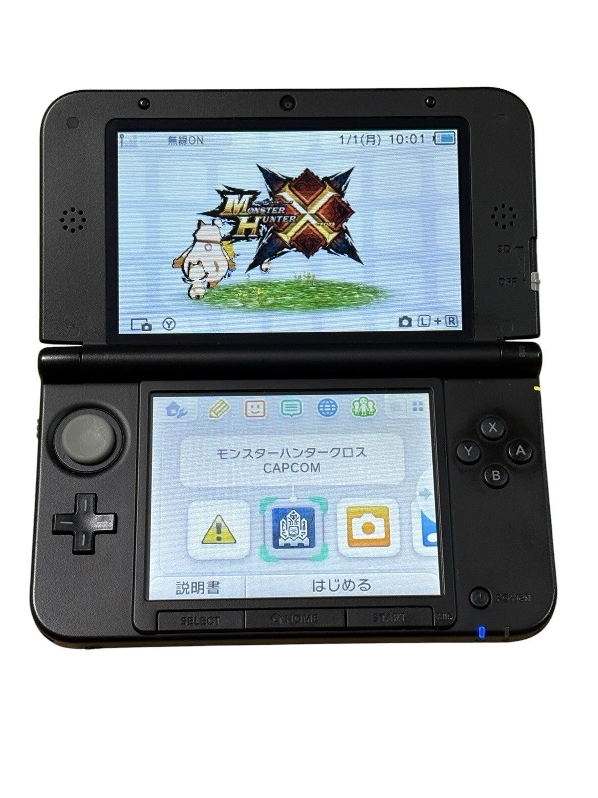 Nintendo 3DS LL XL Blue Black Console Stylus Tested Working Japan