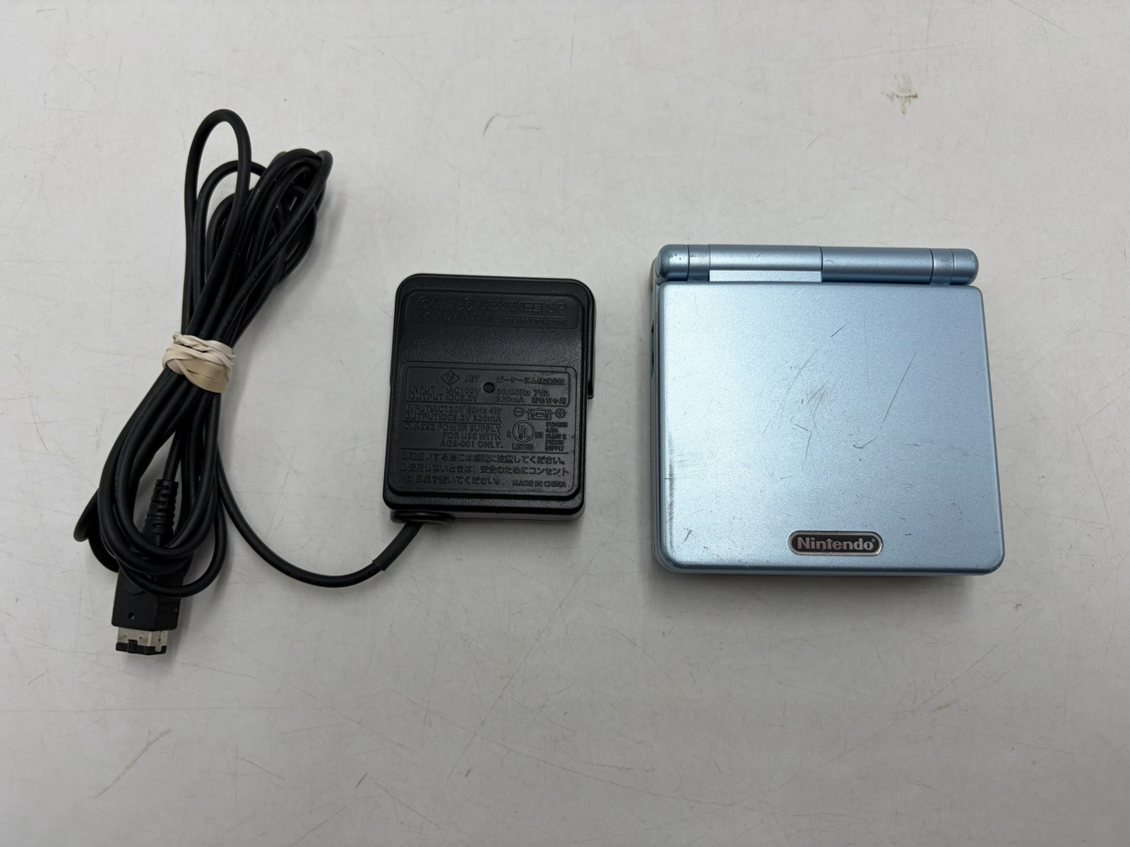 Nintendo Gameboy Advance GBA SP AGS-101 Pearl Blue Tested Works SEE PHOTOS