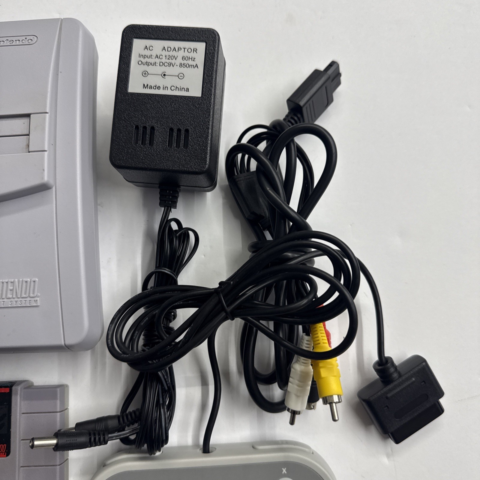 SNES – Super Nintendo Mini Jr Console Gray Cables Game Controller Tested #2942