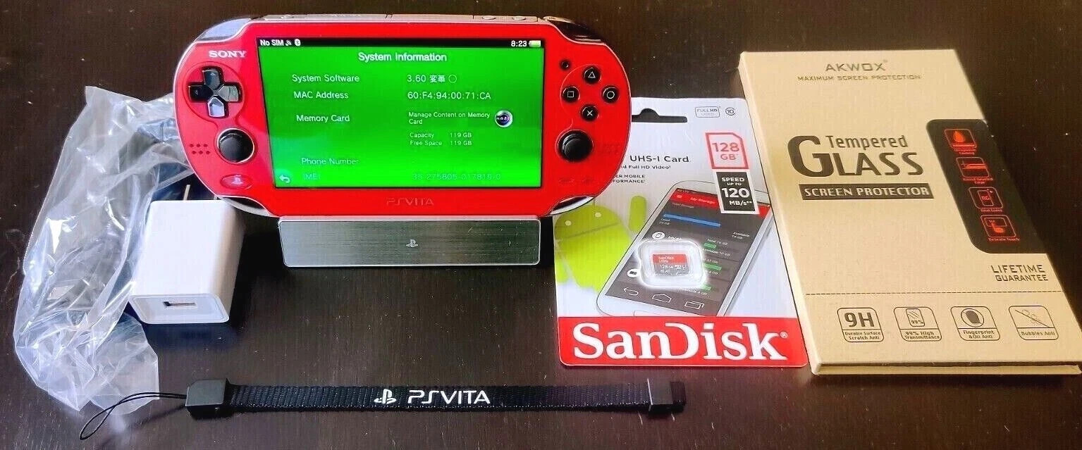 Sony PlayStation PS Vita OLED (PCH-1000) RED FW 3.60 FAST SHIP FROM USA, 128GB