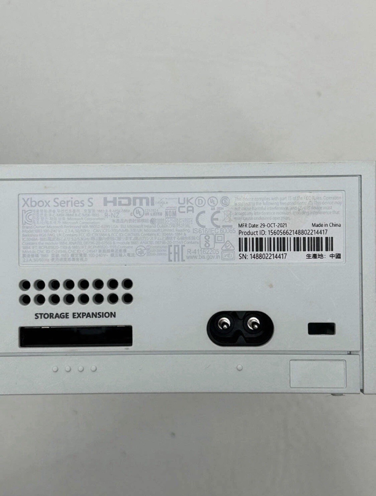 Microsoft Xbox Series S 512GB 1440p White Console HDMI Region Free MPN 1882