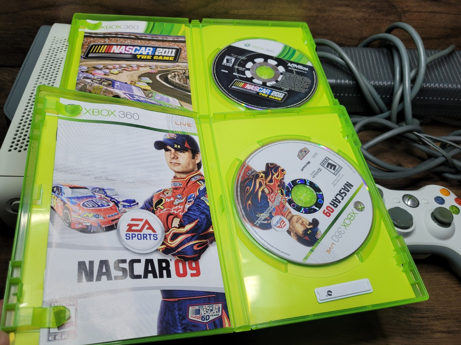Xbox 360 Console Bundle Tested All Cords, Working 2 Controllers And 2 Games