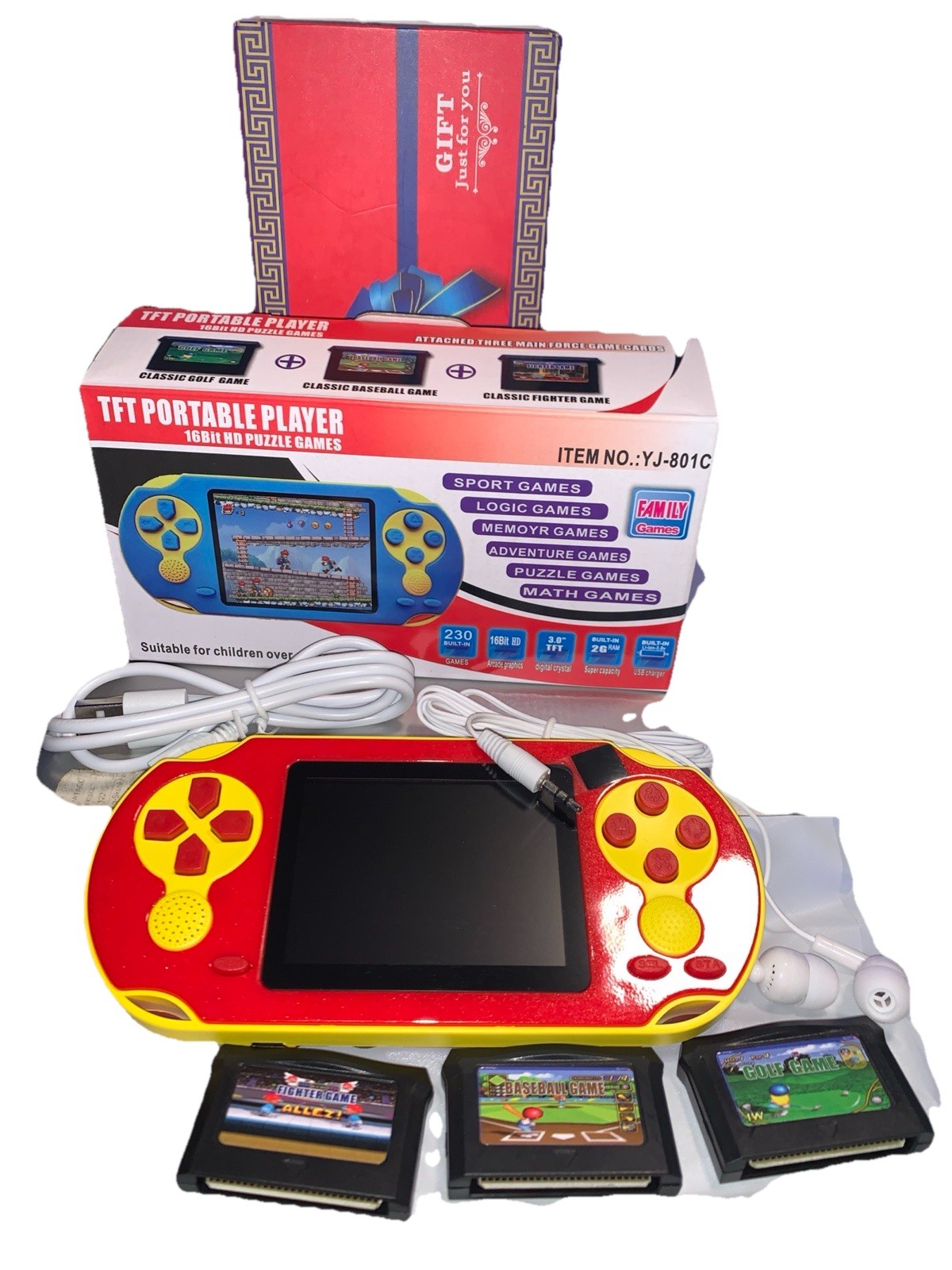 Handheld Game Console for Kids Adults, 3.0” Large Screen Preloaded 230