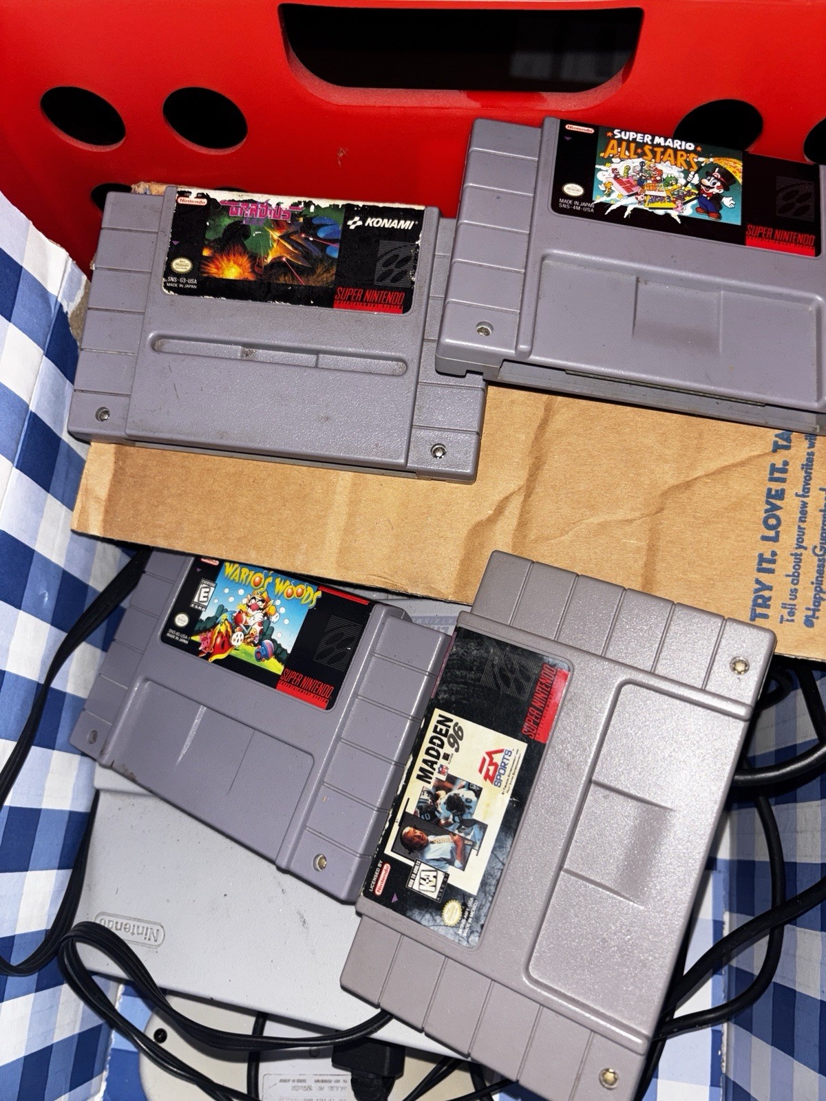 Nintendo SNES Home Console With Cables, Two Controllers And 4 Awesome Games!!!