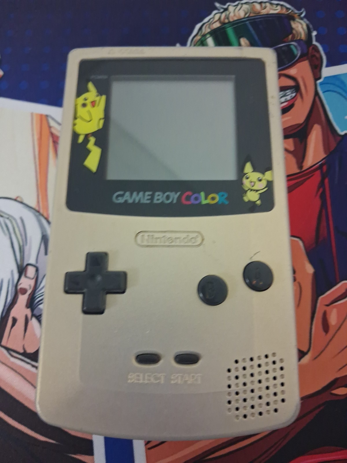 Nintendo Game Boy Color CGB-001 Pokemon Pikachu Edition (Golden Silver)