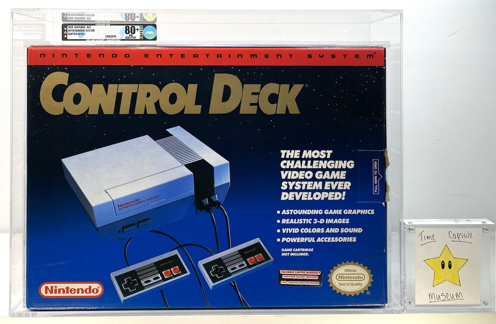 Nintendo 1990 NES Console Control Deck Gray New VGA Qualified Q 80+ Archival