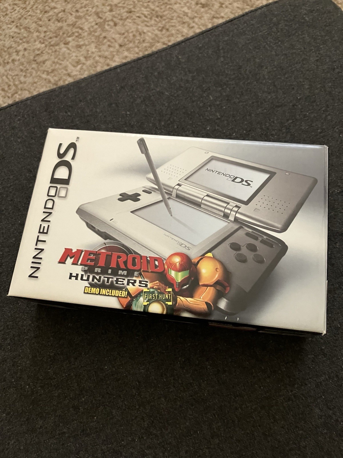 Nintendo DS NTR-001 Silver Handheld Console w/ Box Manuals Metroid Demo