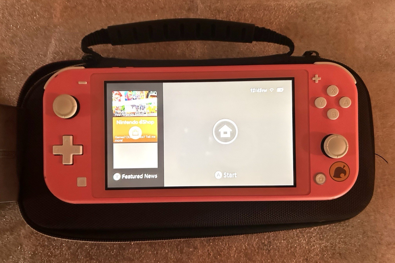 EUC Nintendo Switch Lite – Coral + Charger – Animal Crossing Edition- Free Ship!