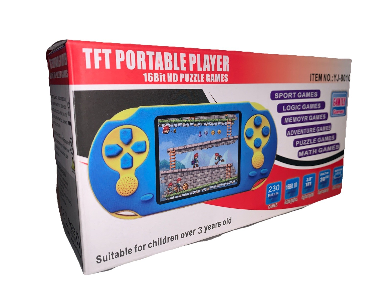 Handheld Game Console for Kids Adults, 3.0” Large Screen Preloaded 230