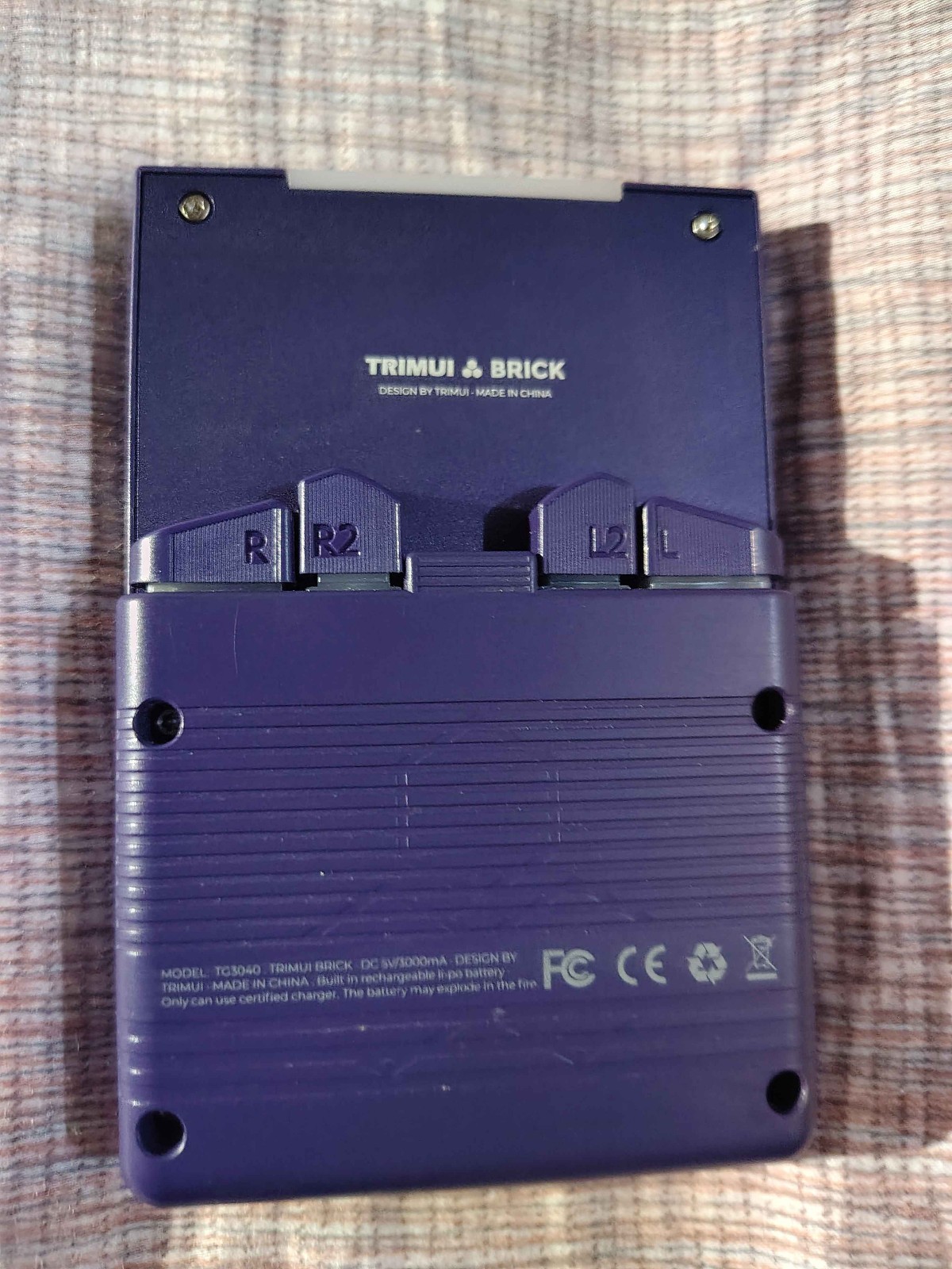 TrimUI Brick, Purple Model (No SD Card) w/ Box, Manual & Cable