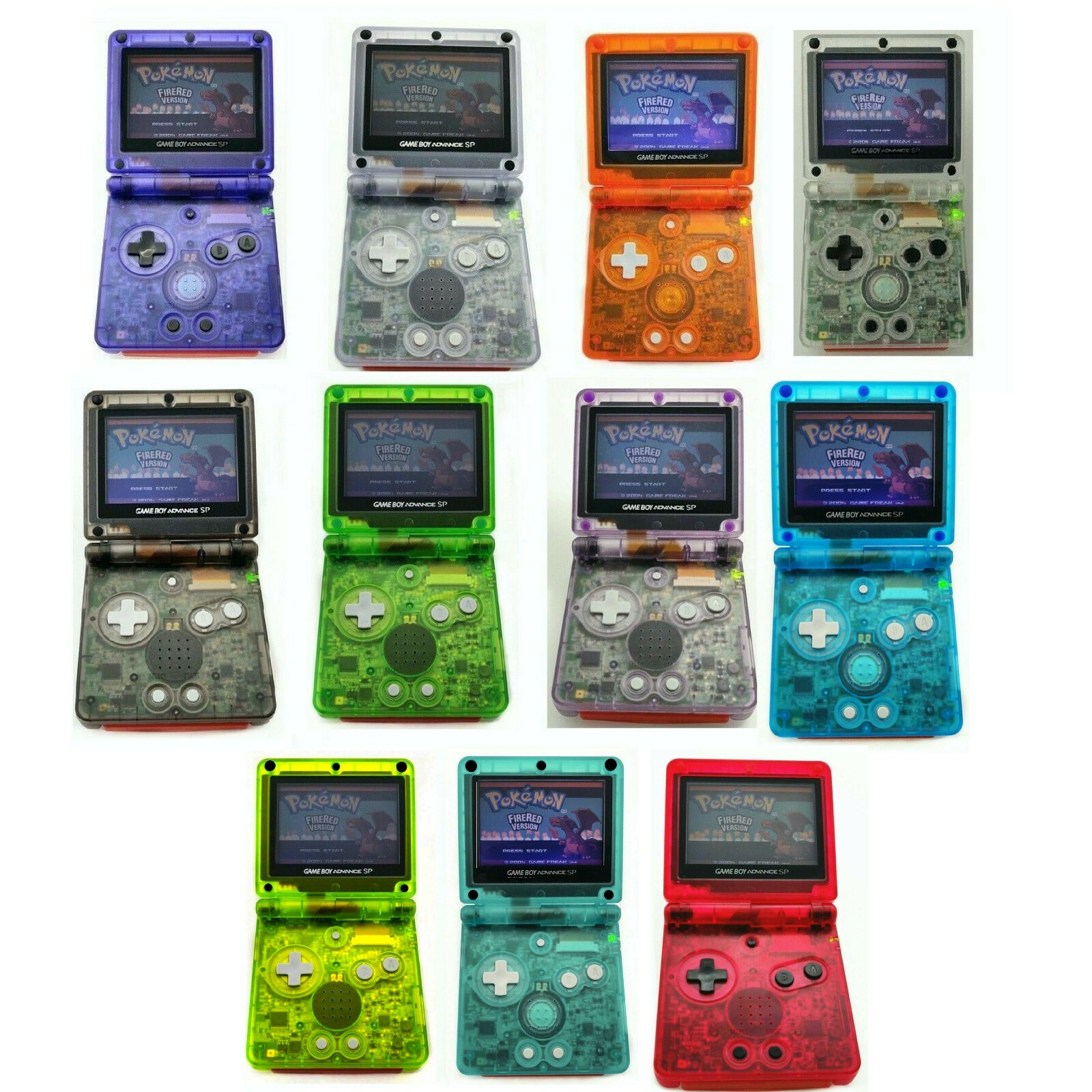 **Nintendo Game Boy Advance GBA 001 SP Advance System Clear Pick Color *