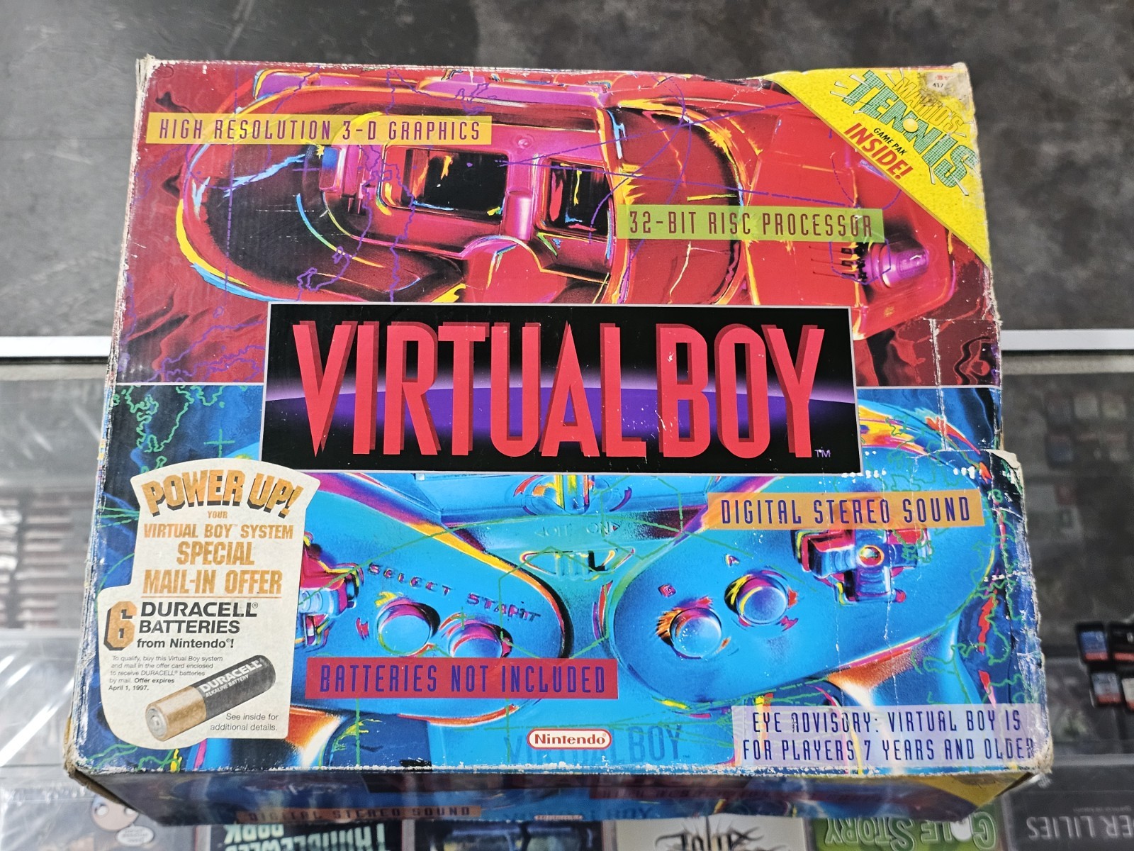 Nintendo Virtual Boy Console w/ Box Controller Needs Repair No Video Not Working