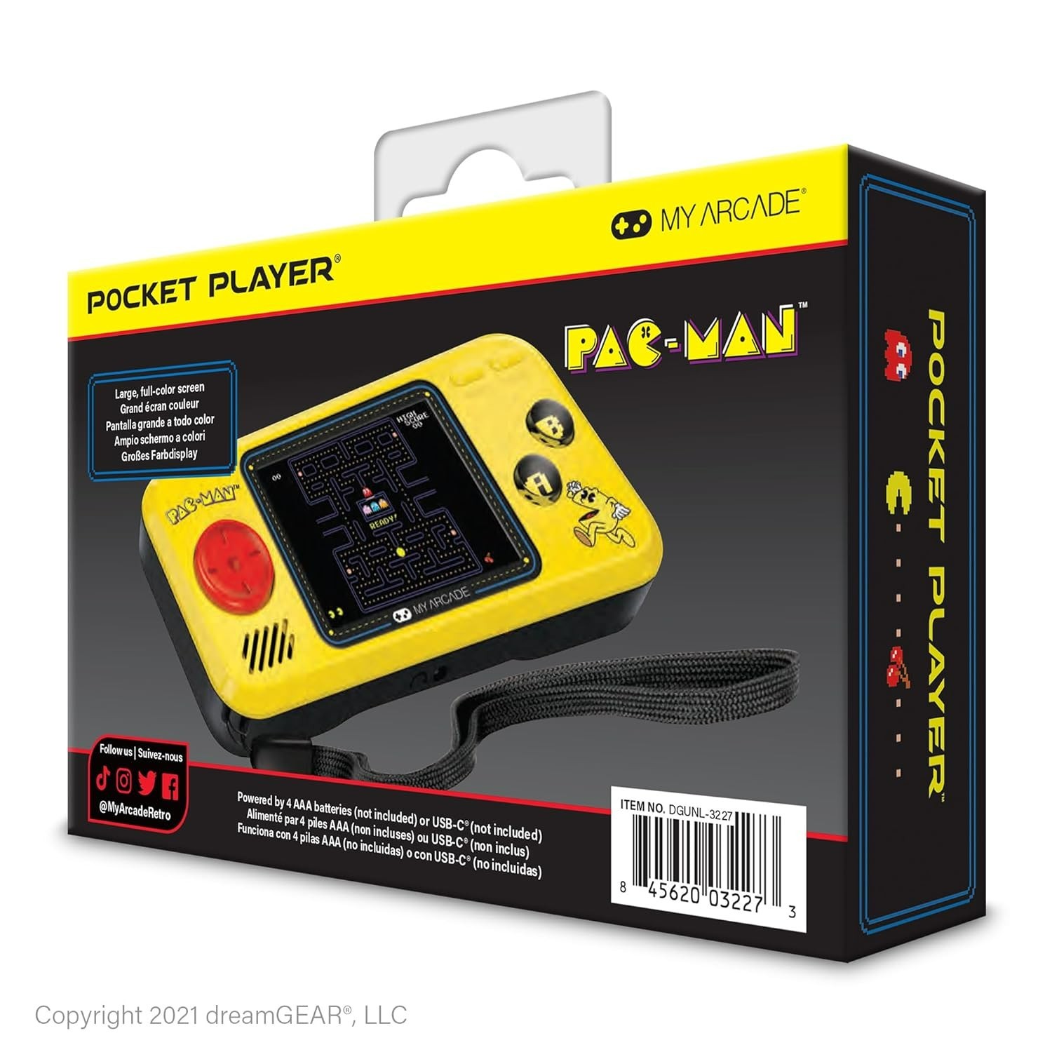 Nostalgic Handheld Game Console – Pac-Man Collection with Full Color Display