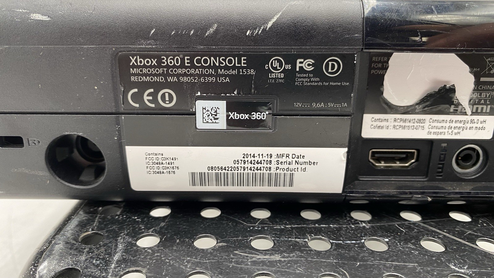 Microsoft Xbox 360 E 1538 Console Only