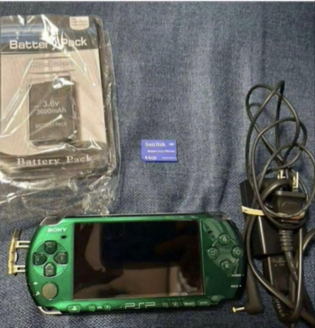 Excellent Sony PSP-3000 Console Green Rare Color Region free