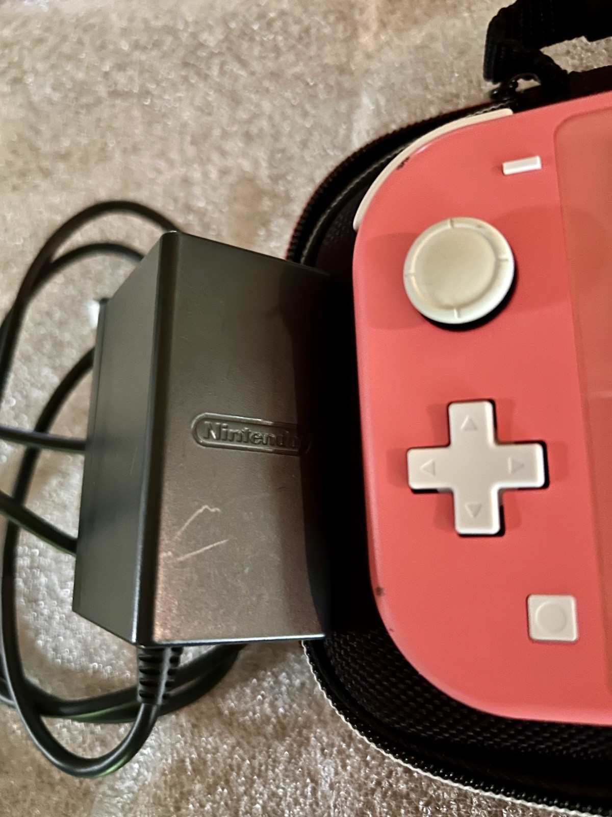 EUC Nintendo Switch Lite – Coral + Charger – Animal Crossing Edition- Free Ship!