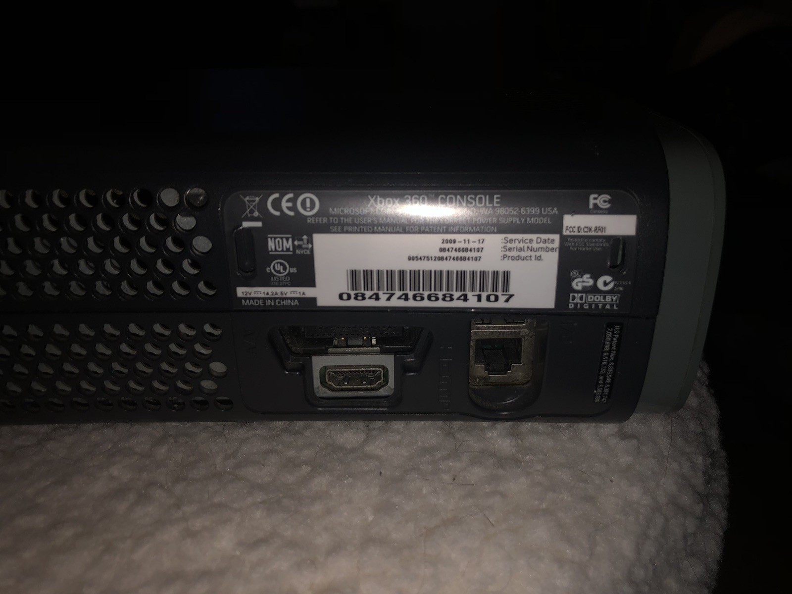 Microsoft Xbox 360 Elite Console – Black Power Console Only.