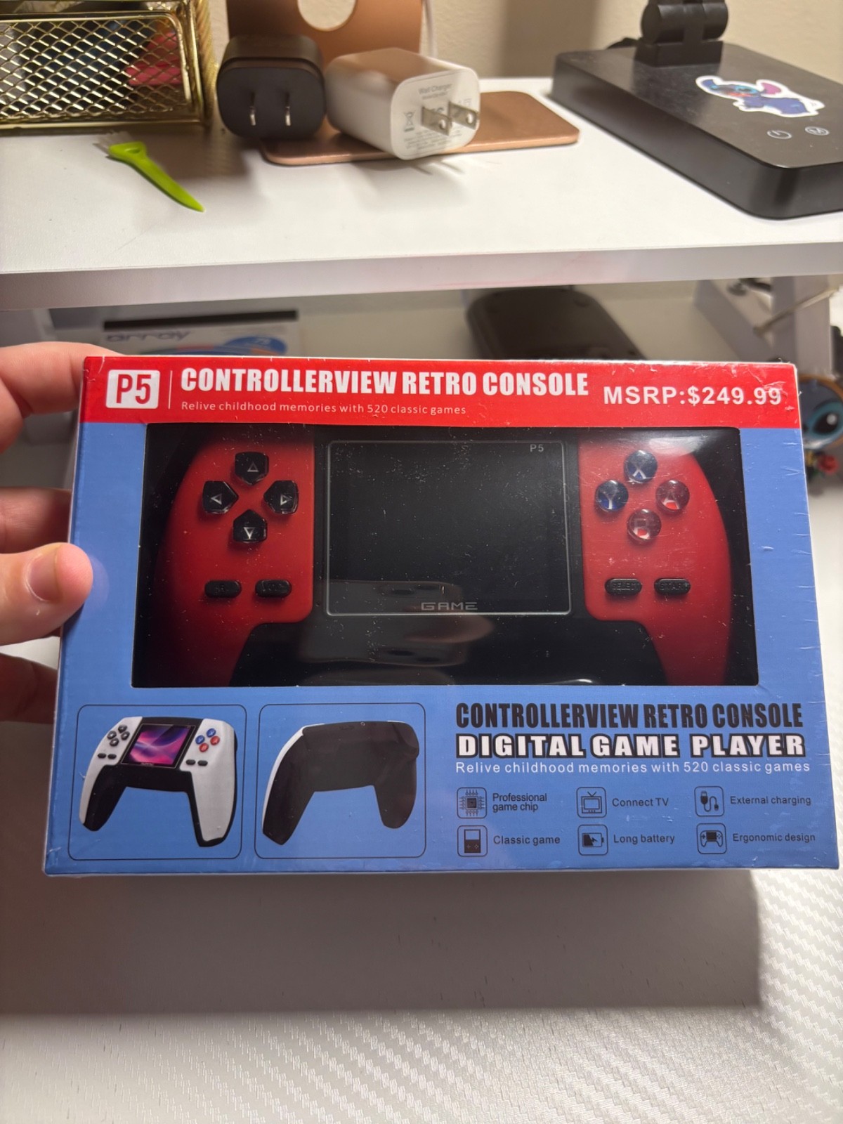 P5 Retro Console 520 Classic Handheld Game-red and black- NEW in box