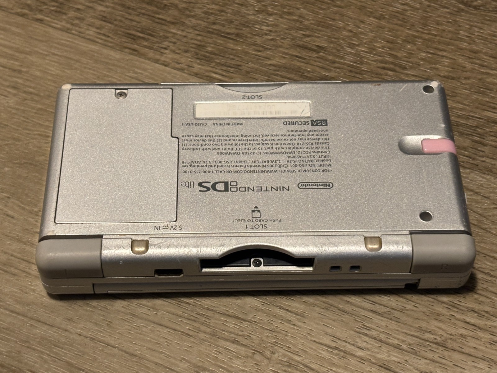 Nintendo DS Lite Silver Handheld Console System *Hinge Problem* Authentic Tested