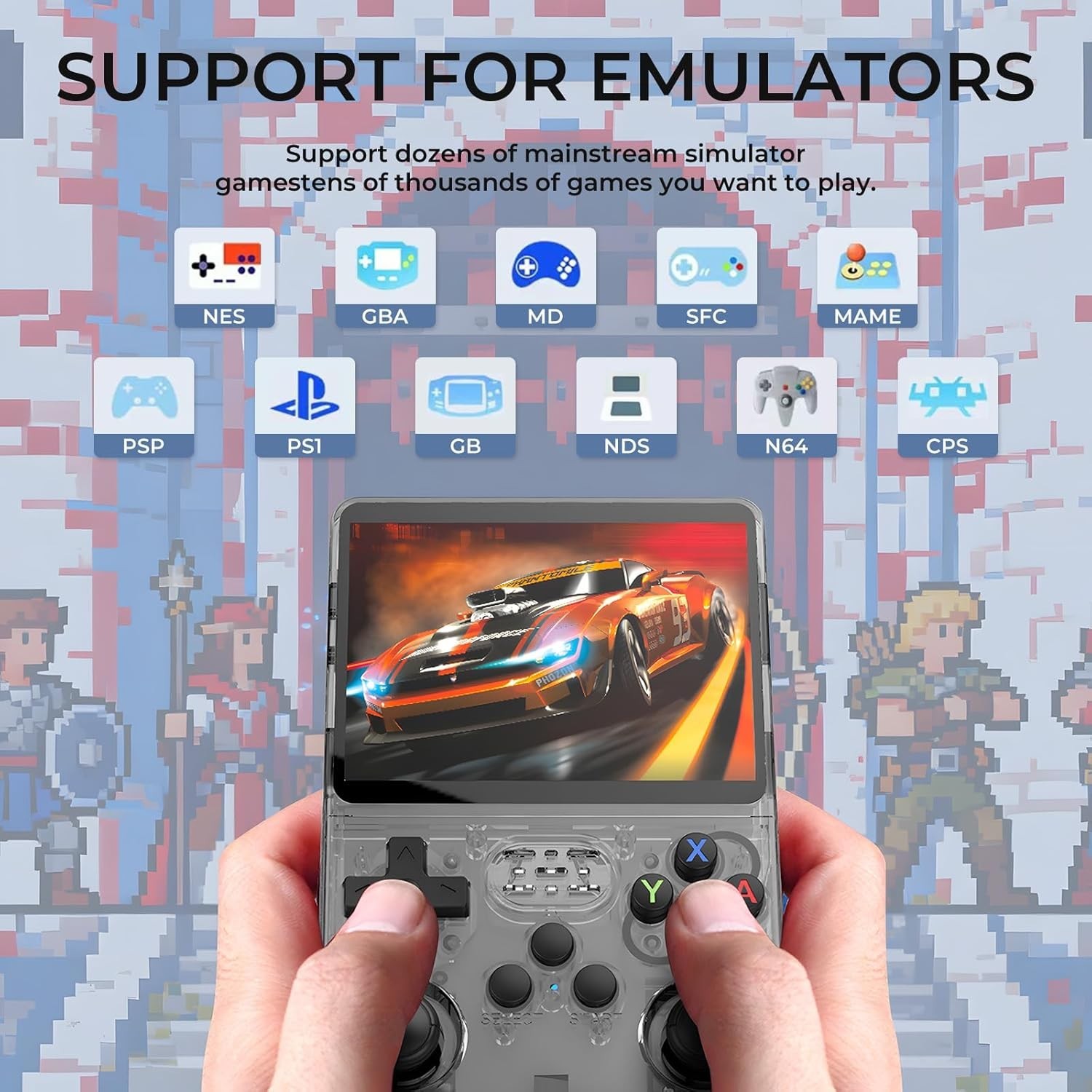 R36s Pro Retro Handheld Game Console, 3.5in IPS , 128GB Preloaded with 40000+…
