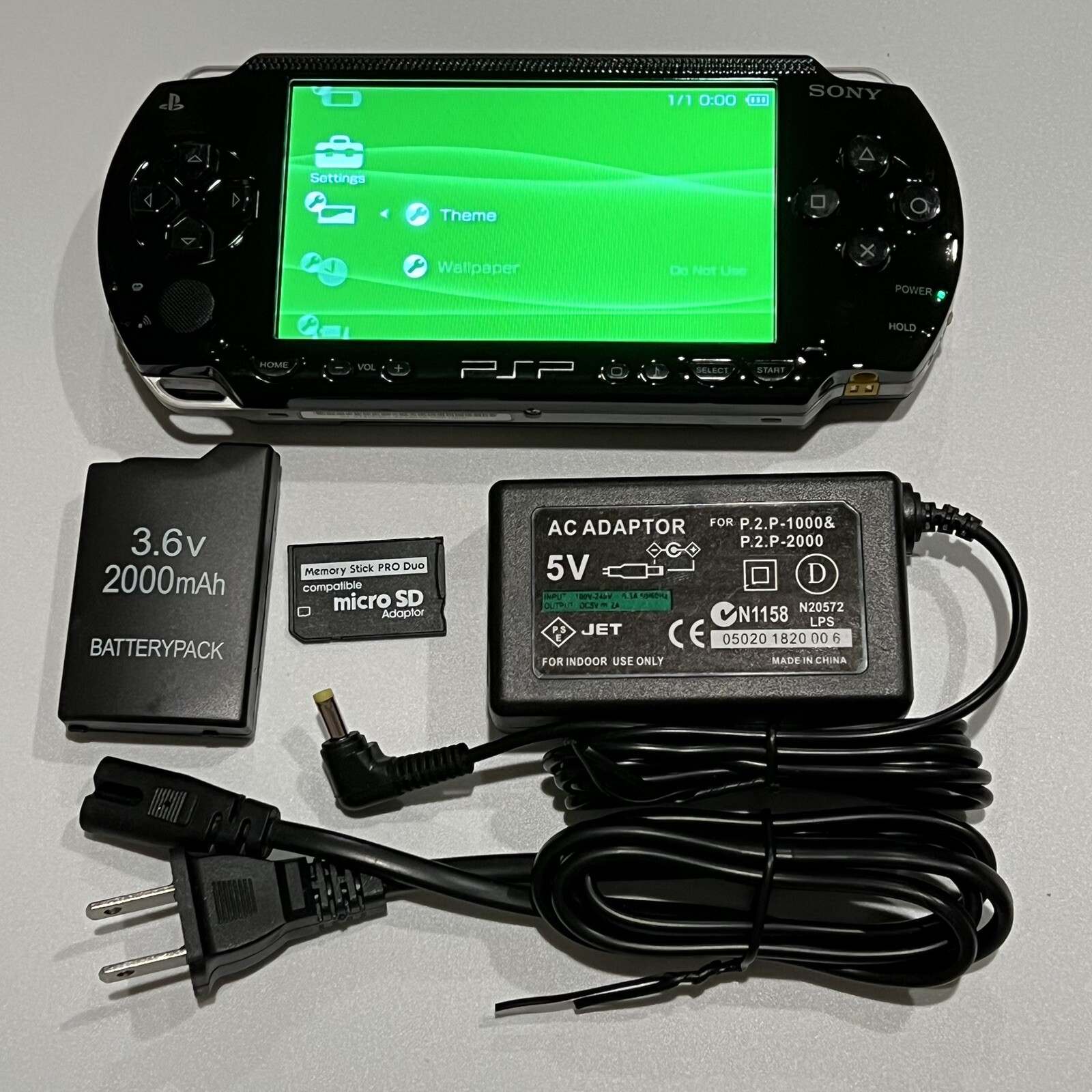 IPS LCD Black Sony PSP 1000 System w/ 64gb Memory Card Bundle