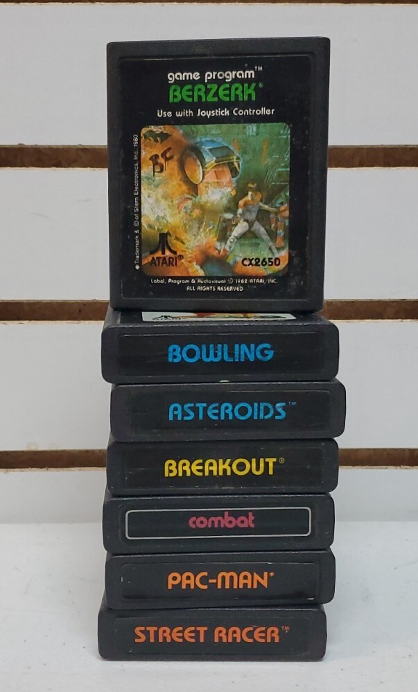 Atari 2600 Console w/ 7 games w/Hookups, OEM Controllers & – Lot #1 *Read*