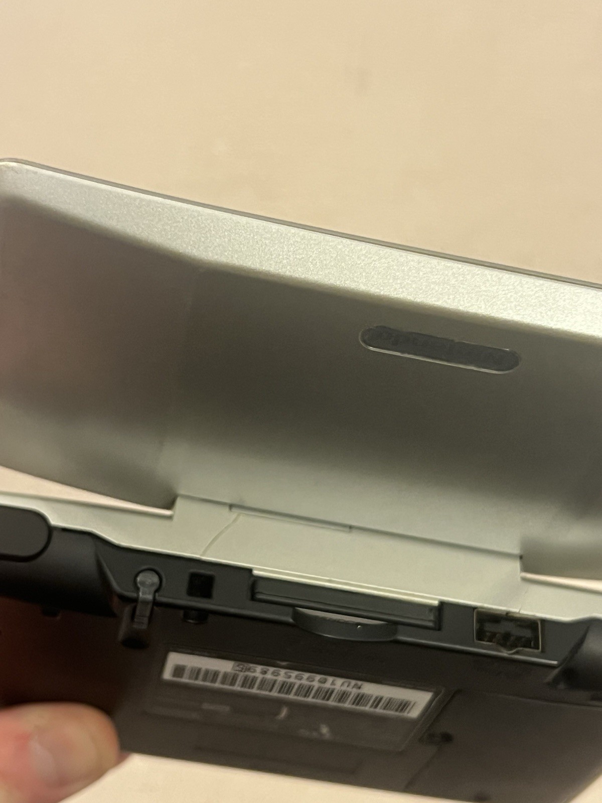 Nintendo DS NTR-001 Console Titanium Silver Tested Works Broken Hinge