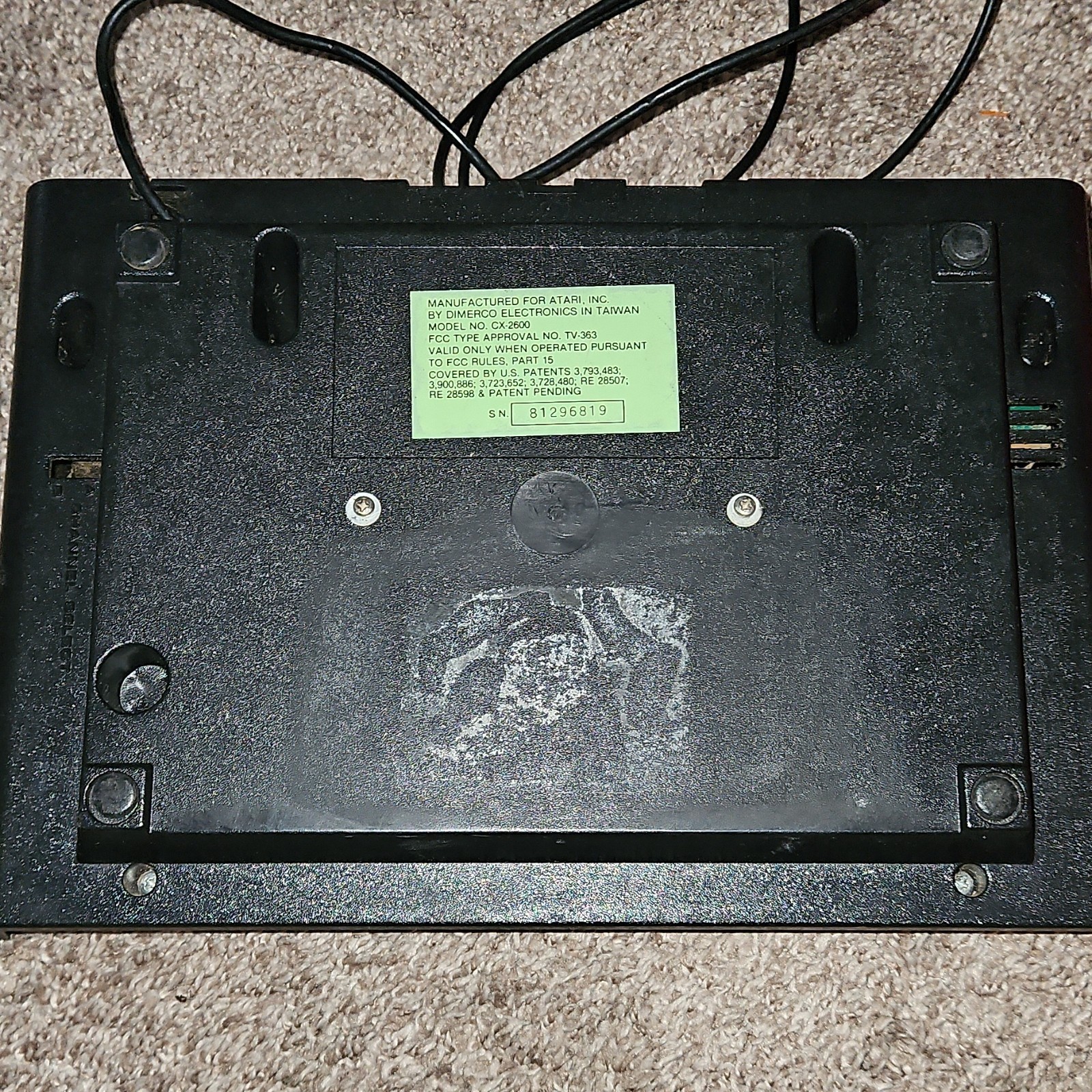 Atari CX-2600 Console Black Brown, Game Difficulty, Select & Reset Switch, 2600